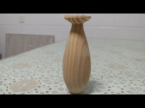用廢木頭自製木花瓶做擺件裝飾品，自己一個人全程裝潢裝修小戶型新家之12月13日，DIY木藝作品案頭書桌飾品，木質風簡約風極簡風日式風北歐風