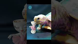 This Tortoise Is Eating A Fancy Cup Of Hot Coffee
