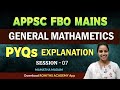 APPSC FBO MAINS General Mathematics PYQs Explanation ప్రశ్నలు - సమాధానాలు Session-5  || amatha madam