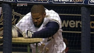 STL@MIL: Fielder vents after striking out