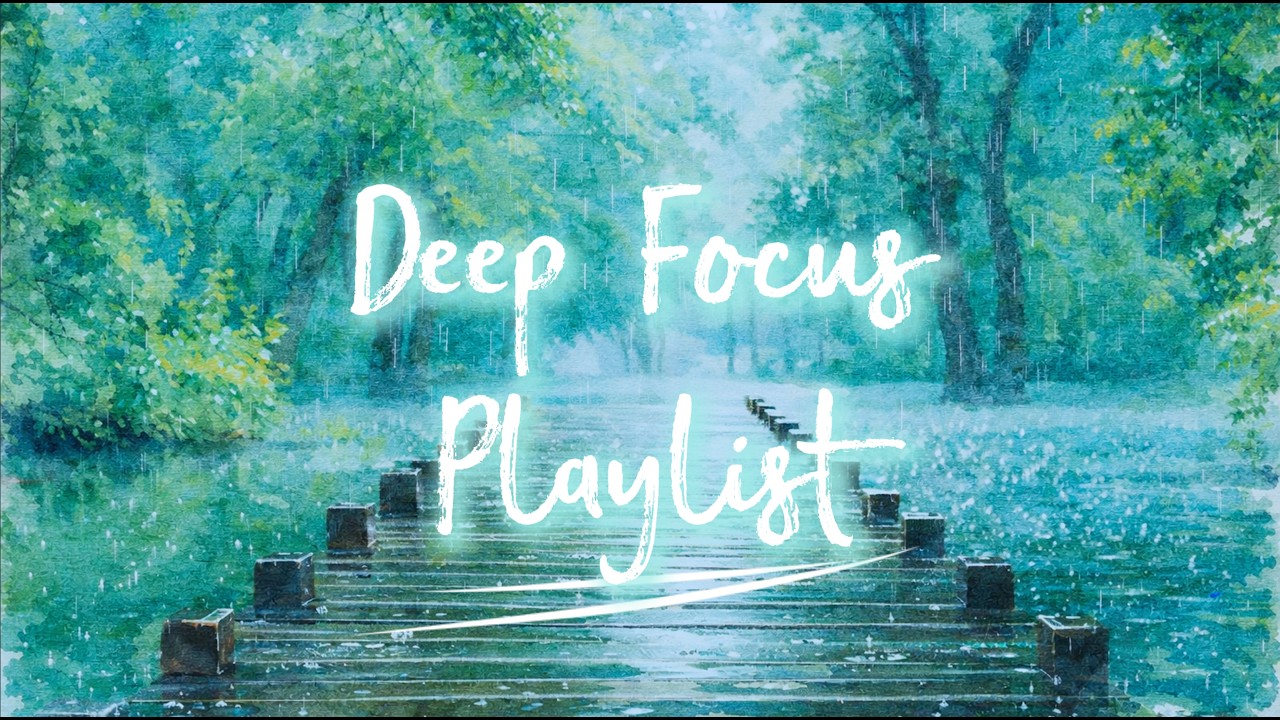 1 Hour Deep Focus Playlist 🎶｜Cozy BGM | Soft Piano | Raining Day | Relaxing, Studying, Working Music