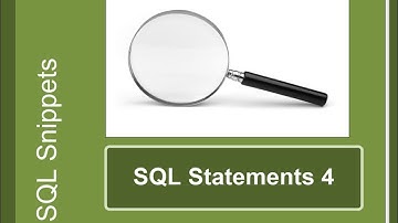 SQL Snippet 4: Create, Update and Drop Tables