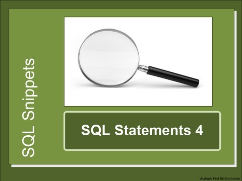 SQL Snippet 4: Create, Update and Drop Tables