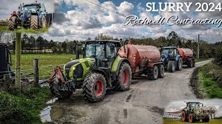 Slurry 2024 - Rothwell Contracting ltd - Claas Arion 630, Landini 7.180 & Slurrykat 3500g tanker