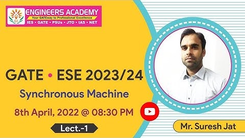 Synchronous Machine | GATE 2023-24 Online Coaching  | EE  |  Free Online Coaching | ESE 2023 |L-1