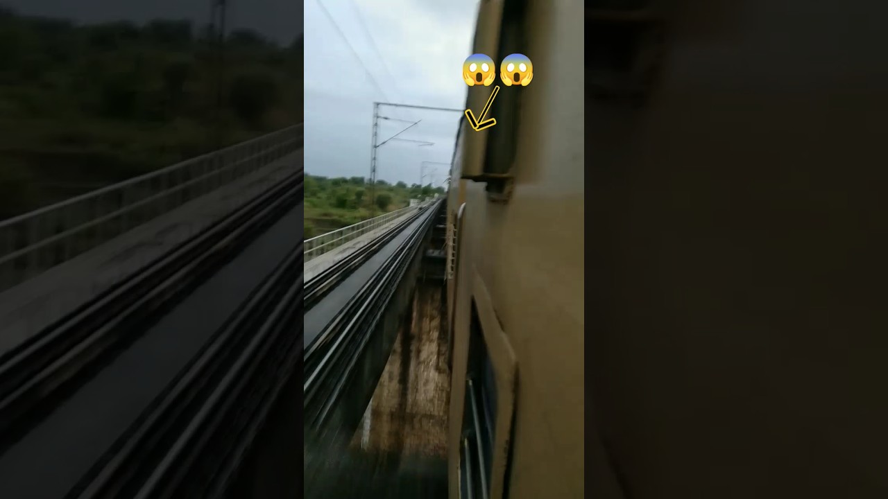 super fast train passing through bridge ||