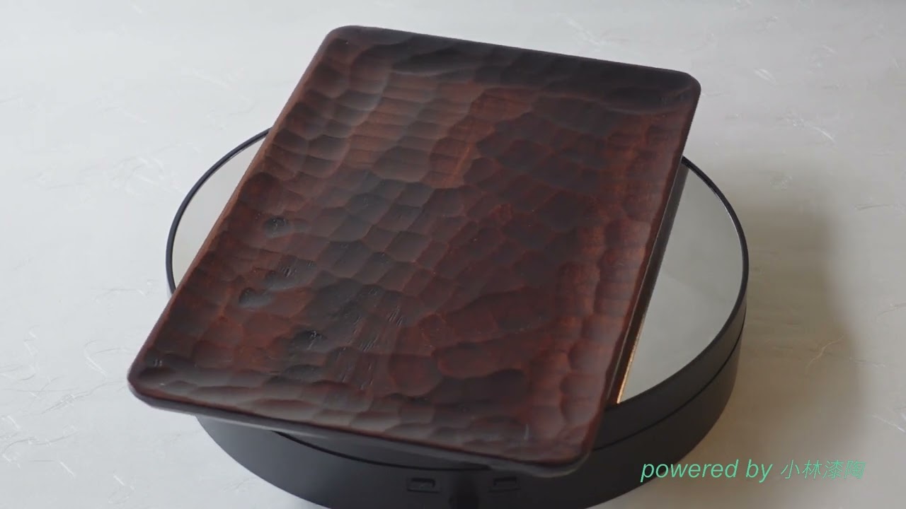 Sanuki lacquerware, wooden, carved tray (28.7 cm), lacquered