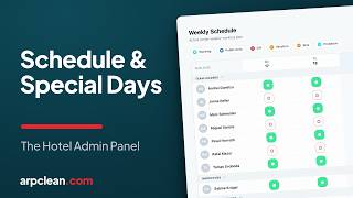 Hotel Admin Panel: Weekly Schedule and Special Days (ARPCLEAN)