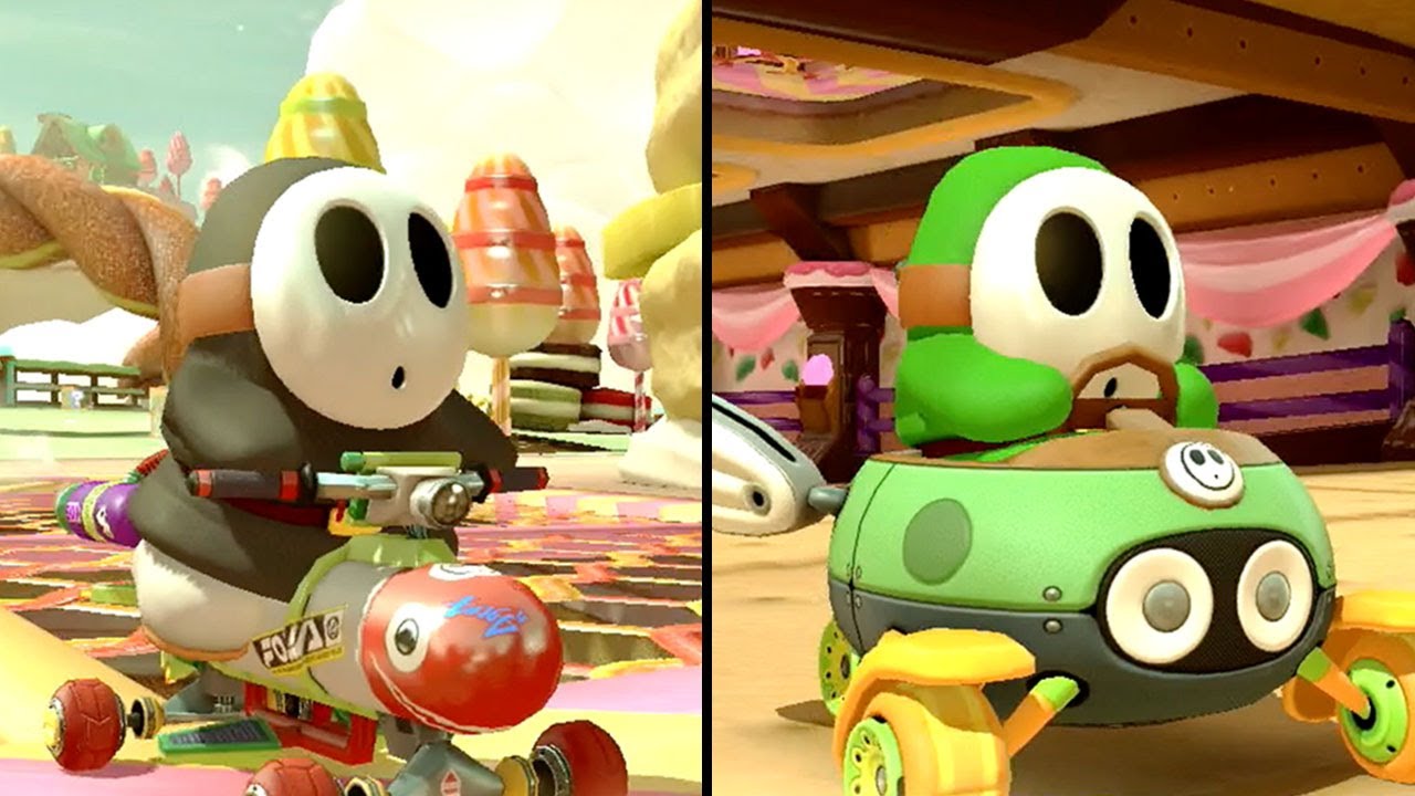 Mario Kart 8 Deluxe - Multiplayer - Shine Thief - Black Shy Guy vs Green Shy Guy