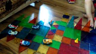 Magnet tile racecar track