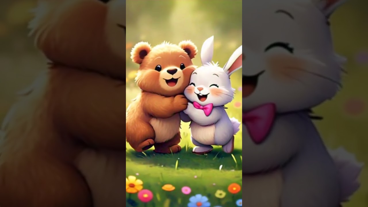 The bear and rabbit friendship.