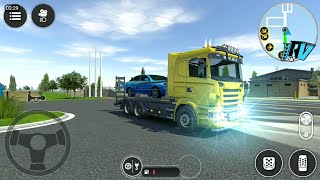 Truck derek scania kuning angkut mobil sedan mogok | DRIVE SIMULATOR 2024 screenshot 2