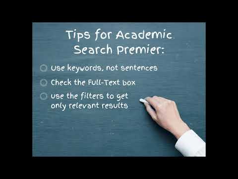 Academic Search Premier: Quick Start Tips