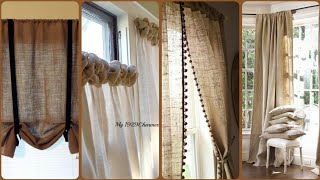 Burlap curtains ideas/jute curtains ideas/summer curtains.
