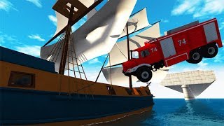 Beamng drive - Destroying Pirate Ships With Heavy Cars Beamng drive - Destroying Pirate Ships With Heavy Cars
