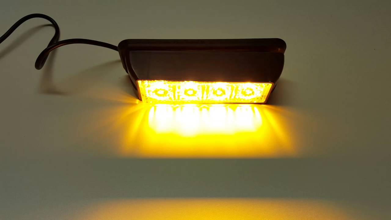 4 Led Flash lights Yellow. Ledflitser 4 Leds Geel. 12volt. YouTube