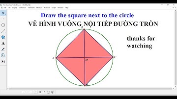 Draw the square next to the circle|Vẽ hình vuông nội tiếp đường tròn