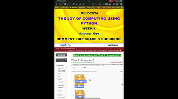 NPTEL The Joy of Computing using python Week 1 Assignment Answer #nptel #aismps #nptel_assignment