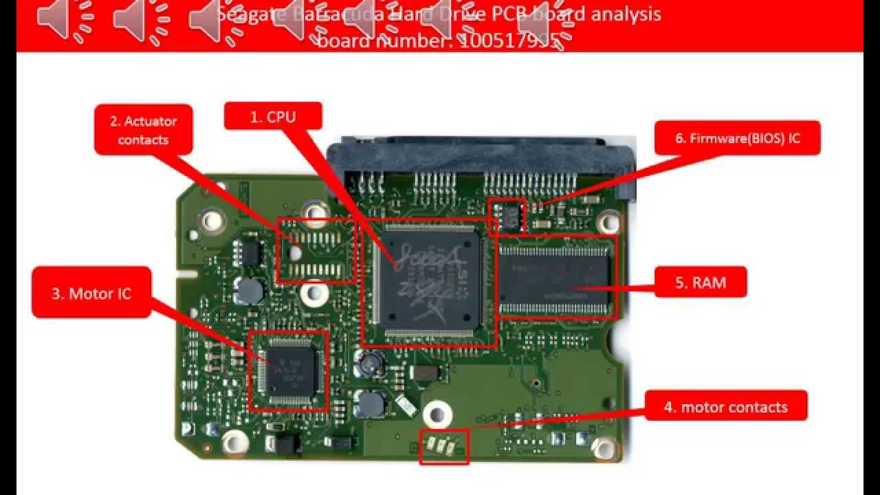 Seagate repair PCB board swap ST3500410AS ST3500418AS 100517995 - YouTube