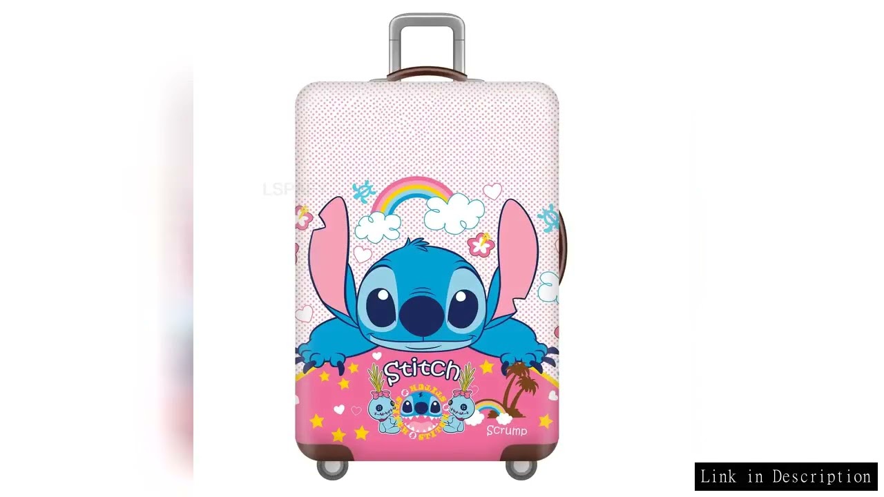 Fashion Suitcase Cover High Elastic Cute Lilo And Stitch Luggage Case Dust Cover 18-32Inch Suitcase