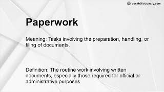 Thumbnail Paperwork Meaning
