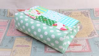 蓋付きポーチ作り方 DIY How to make a pouch 裏地付き マチ付き