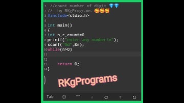 Count number of digit  from any number in C language program  #shorts  #RKgPrograms