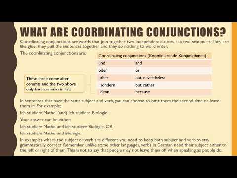 German: Coordinating Conjunctions