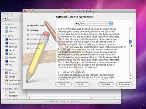 NetVault: Backup OS X Install