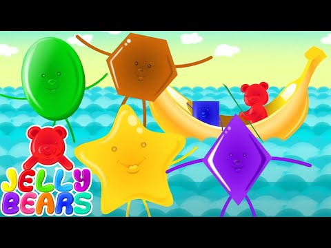 Ten Little Shapes | Shapes Song For Kids | Learn Shapes with Jelly Bears | Nursery Rhymes for Babies