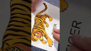 🐯 Tiger Drawing Paper Tear Reverse