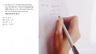 Linear algebra, vector spaces, determinant, trace, eigenvalue