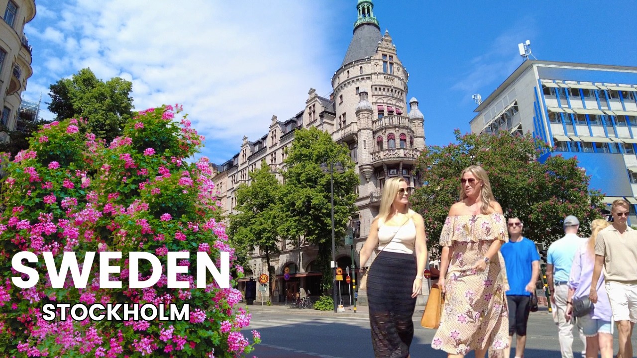 Stockholm, Svezia | Via Humlegårdsgatan | Tour a Piedi 4K