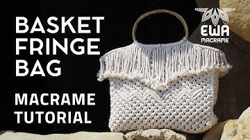 DIY Basket Fringe Bag Tutorial | Macrame Beach Bag with Bamboo Handles | 4 mm Rope