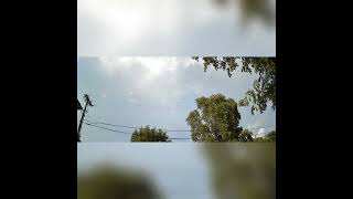 Unusual lightning. Straight and horizontal.