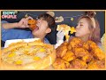 SUB) 광고-미친소리!치즈줄줄! 고추바사삭치킨한마리에 JMT시카고피자한판 먹방! ChicagoPizza&Chilli Chicken Mugbang!