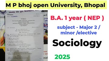BA 1st year subject -vocational personality development paper | MP bhoj open University Bhopal