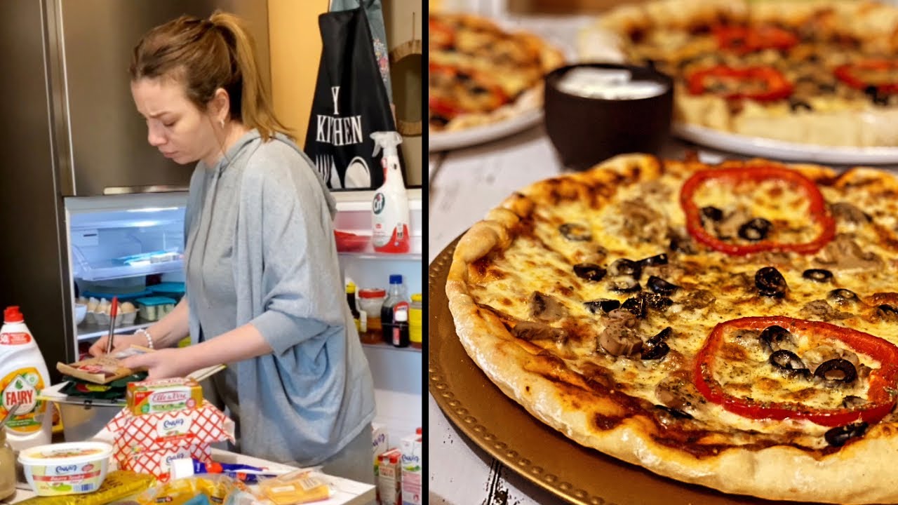 كيف بنظم الميزانية وقائمة الطعام(روتين التسوق)📆💵بيتزا وبطاطا مقرمشة💛