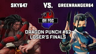 Sky647 (Necalli) vs. GreenRanger64 (Ibuki) - DPO #62 | SFV Losers Finals