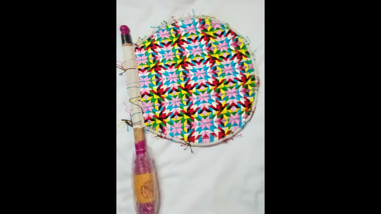 latest handfan design | fulkari design ਫੁਲਕਾਰੀ ਵਾਲੀ ਪੱਖੀ #2