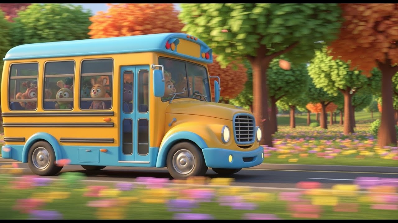 The Wheels on The Bus Song Animal Version | Fun Animal Nursery Rhyme for Kids | Songs for Children