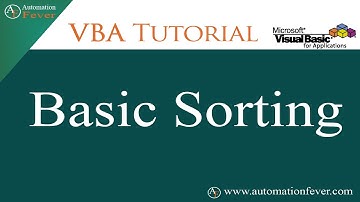 Basic Sorting in VBA | Excel VBA Tutorial in Hindi