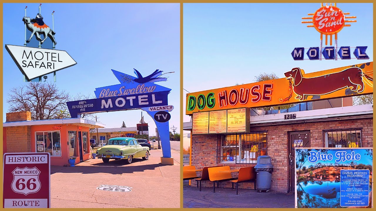 Route 66 Tucumcari to Albuquerque Santa Rosa Blue Hole, Dog House, El
