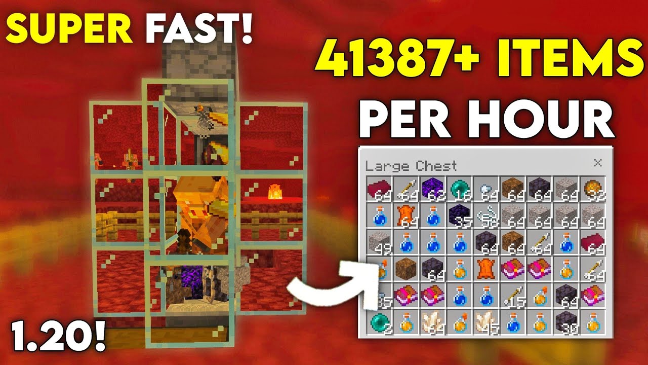 SUPER FAST & AUTOMATIC PIGLIN BARTERING FARM Tutorial in Minecraft