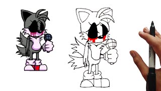 How To Draw Tails.EXE  Sonic the Hedgehog 