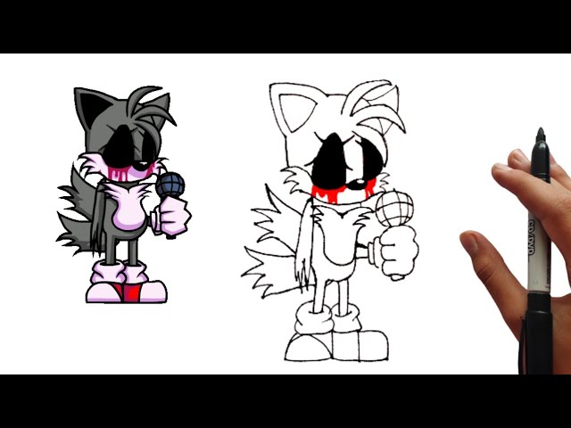 How To Draw Tails.EXE  Sonic the Hedgehog 