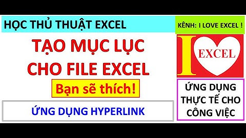 TẠO MỤC LỤC CHO FILE EXCEL