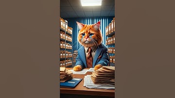 Ginger Cat Works Hard 🐱💼#ai #cat #cute #shorts #cats