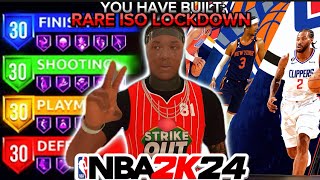 GAME BREAKING *RARE* ISO LOCKDOWN BUILD is a DEMIGOD in NBA 2K24! Best Build 2K24