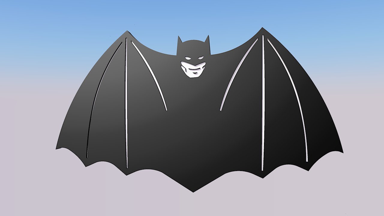 Batman 1940 Logo - SketchUp 3D Model - YouTube